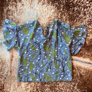 Basset cotton blouse tie back